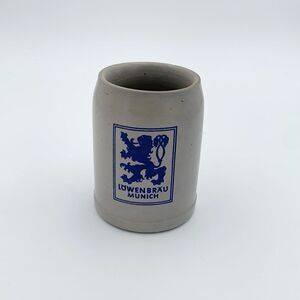 Vintage German beer stein mug ceramic stoneware handmade Lowenbrau Munich